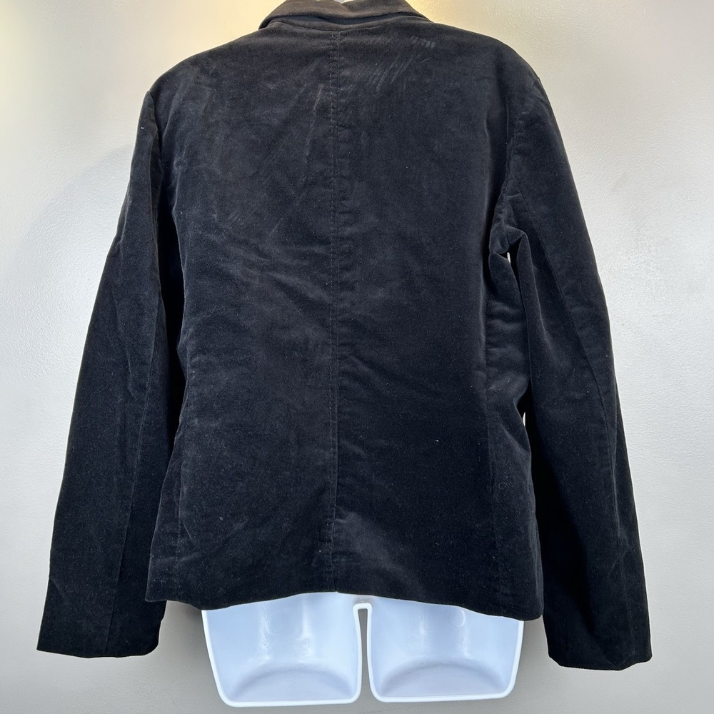 Lands End Velvet Blazer Womens Large Black Lined Jacket Preppy Heritage Classic - Picture 3 of 15